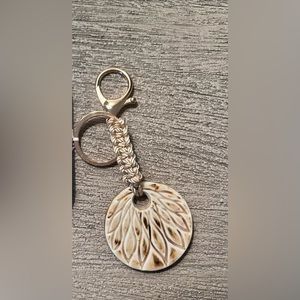 NWT key chain braided bag pull boho neutral mothers day beautiful detail gift